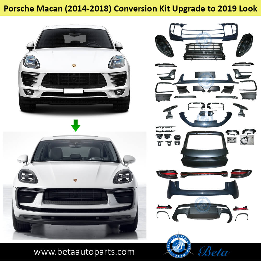 Body Kit Conversion Upgrade to 2019 look for Porsche Macan 2014-2018 models front Side Body Kit Conversion Upgrade to 2019 look for Porsche Macan 2014-2018 models front Side
